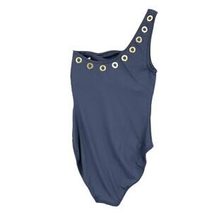 Michael Kors Women's Size 8 One Piece Shoulder Grommet Swimsuit Navy Blue NWT